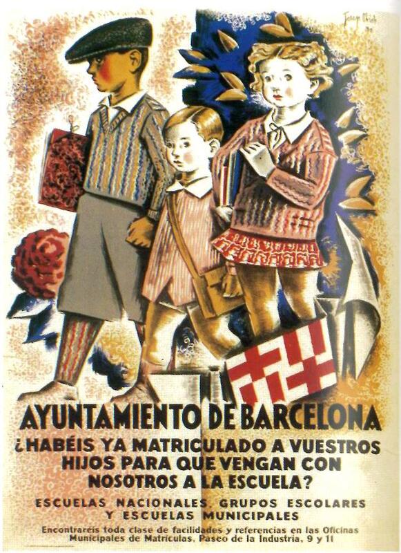 Primer cartel de marketing escolar, Alfredo Opisso, Barcelona, 1930
